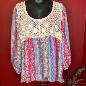 Cha cha vente Women’s Plus boho top Size 3X